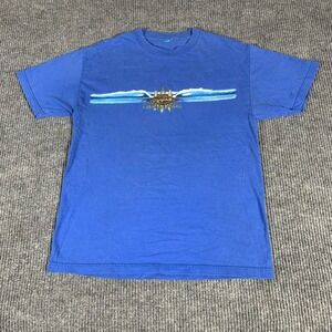 VTG Gecko Hawaii T Shirt Mens Medium Blue Short Sleeve Surf‎ Y2K Beach Hawaiian